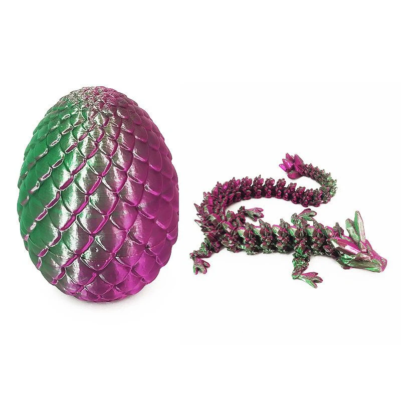 3D Printed Dragon Fidget Toy - Green & Purple