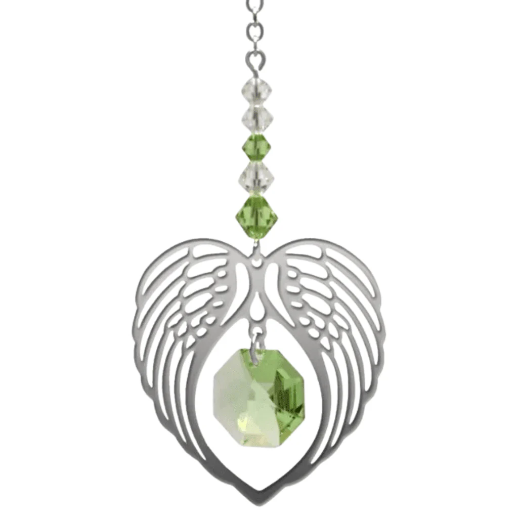 Wild Things Peridot Angel Wing Heart – August Birthstone Gift