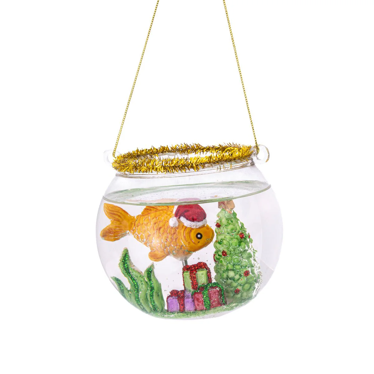 Sass and Belle Fish Bowl Shaped Bauble – Christmas Tree Decoration