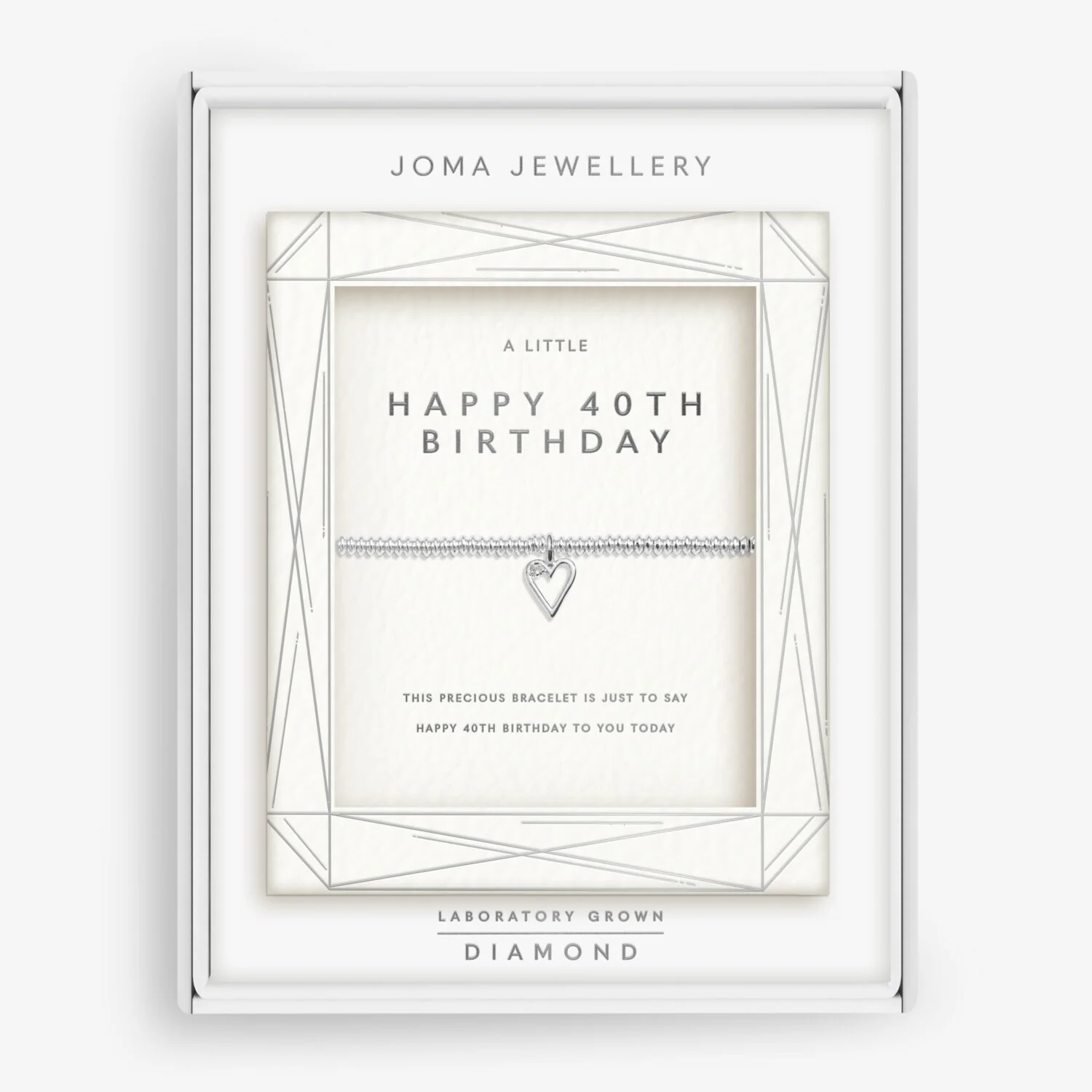 Joma Jewellery - Laboratory Grown Diamond A Little 'Happy 40th Birthday' Bracelet