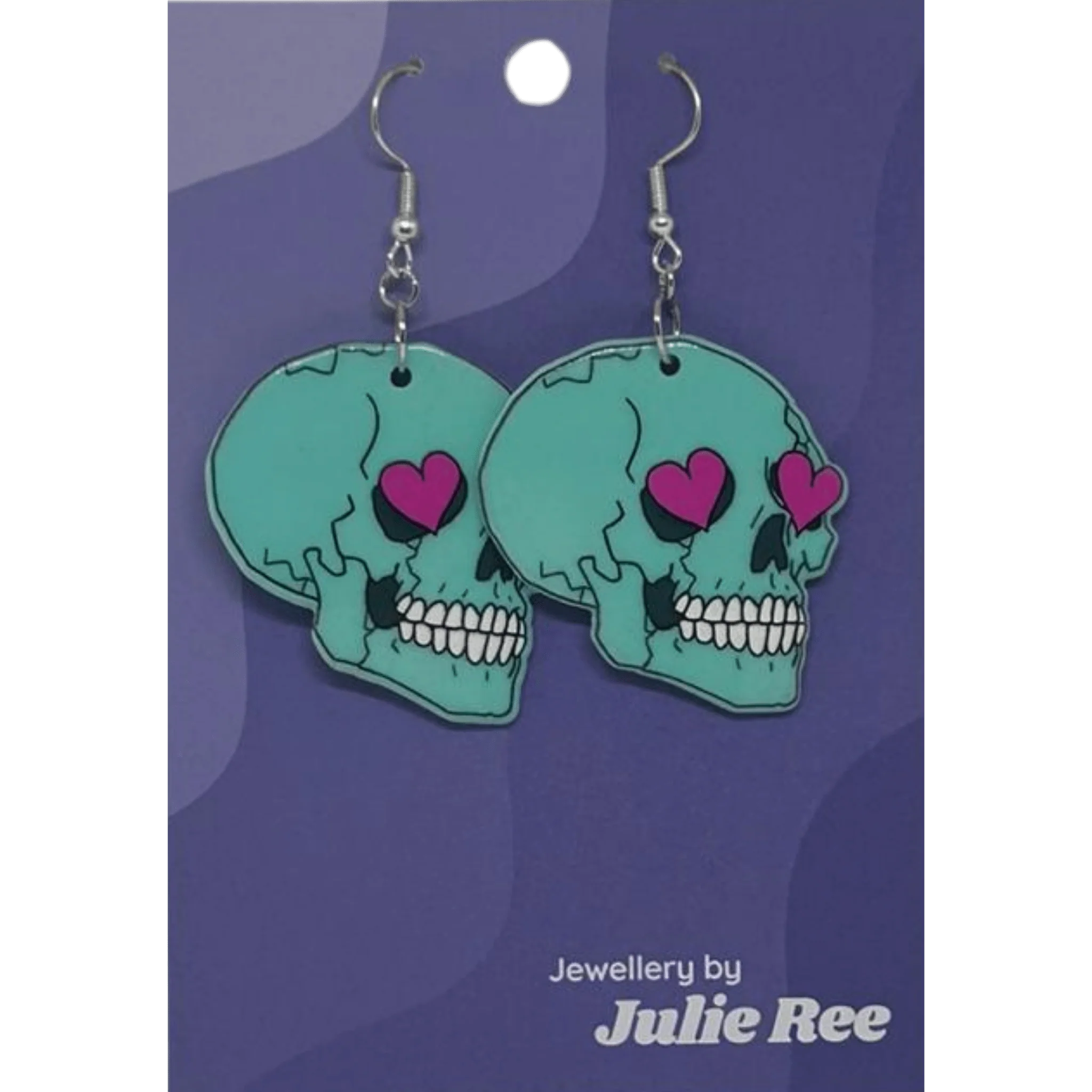 Julie Ree Earrings - Blue Skull