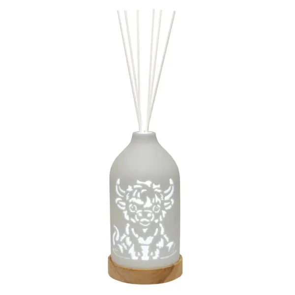 LED Ceramic Highland Cow Reed Diffuser