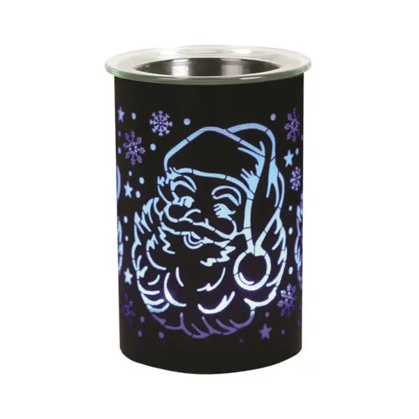 LED Colour-Cycle Wax Melt Burner – Black Santa 12cm