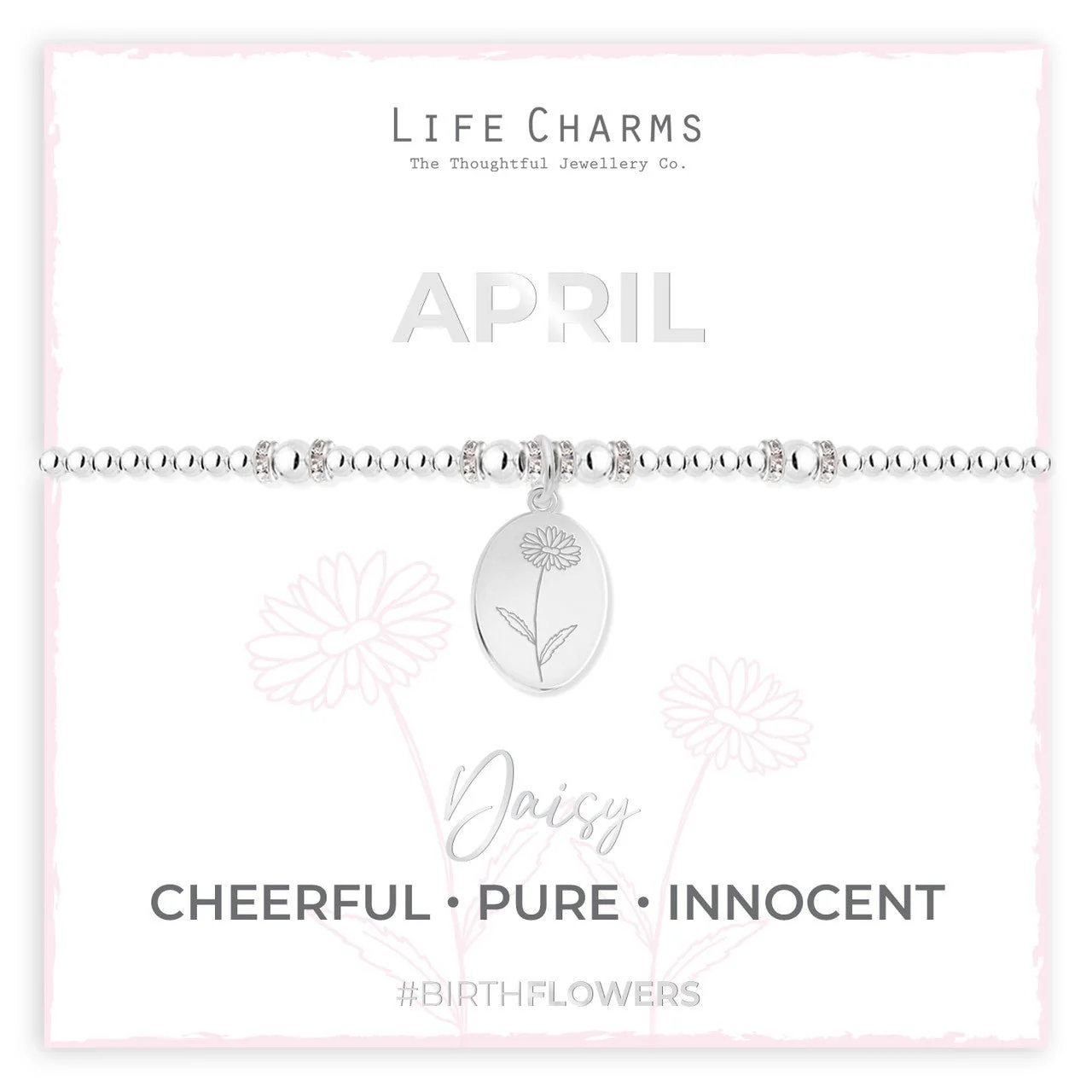 Life Charms Birth Flower Bracelet - April