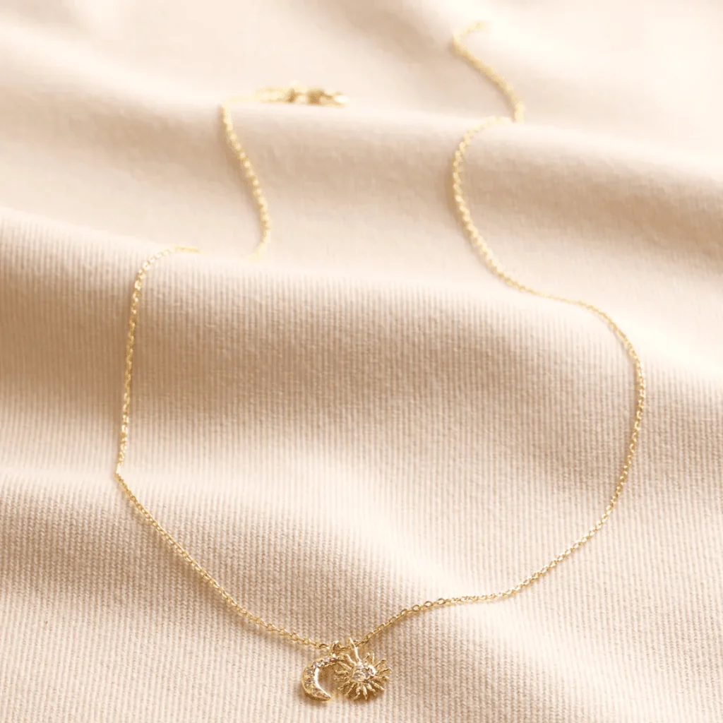Lisa Angel Gold Sun and Moon Charm Necklace - Image 2