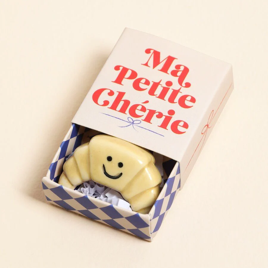 Lisa Angel 'Ma Petite Chérie' Croissant Ceramic Token in Matchbox