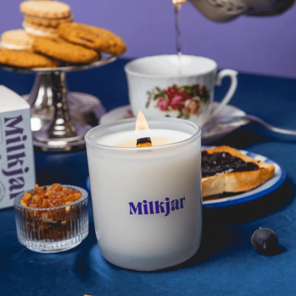 Milkjar Blueberry Tea Candle – Blueberry, Violet, Amber & Vanilla Coconut Soy Candle 8oz - Image 4