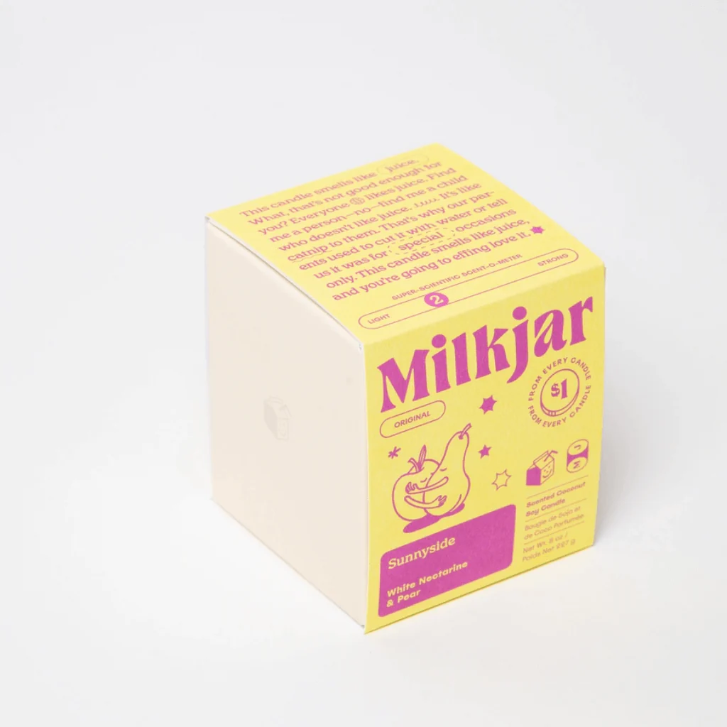 Milkjar Sunnyside Candle – White Nectarine & Pear Coconut Soy Candle 8oz - Image 4
