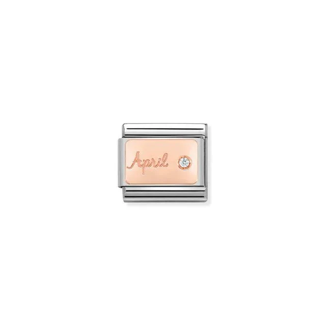 Nomination Composable Link - April in Rose Gold