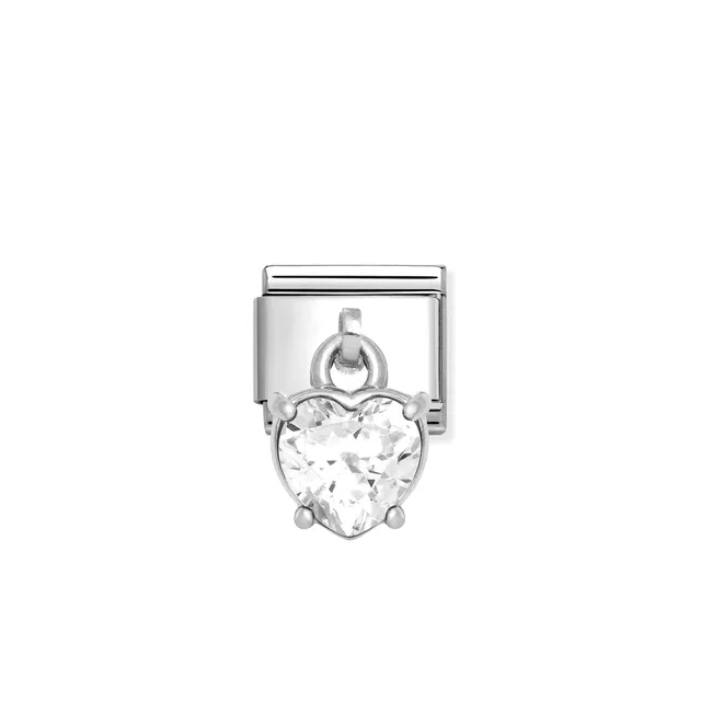 Nomination Composable Link - Pendant Heart Cut Stone White