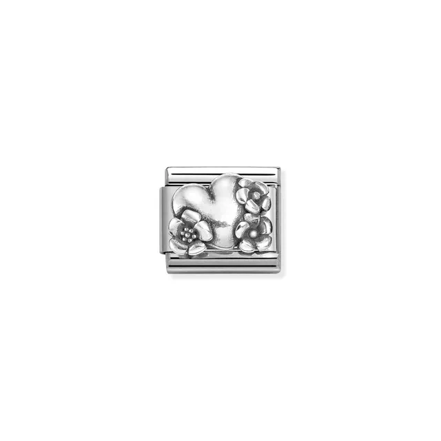 Nomination Composable Link Silver - Heart & Flowers