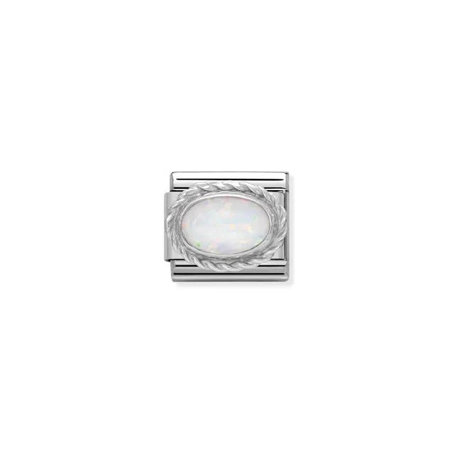 Nomination Composable Link Silver - Oval White Opal