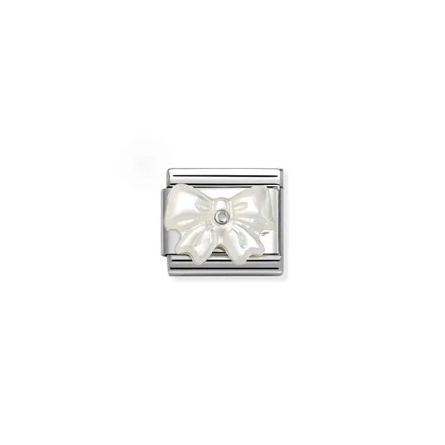Nomination Composable Link Silver - White Mother of Pearl Bow