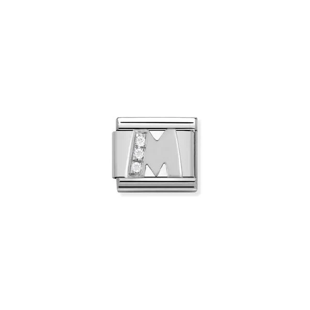 Nomination Composable Link Silver With Stones - Letter M