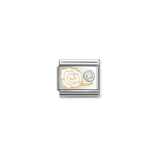 Nomination Composable Link - White Rose & CZ