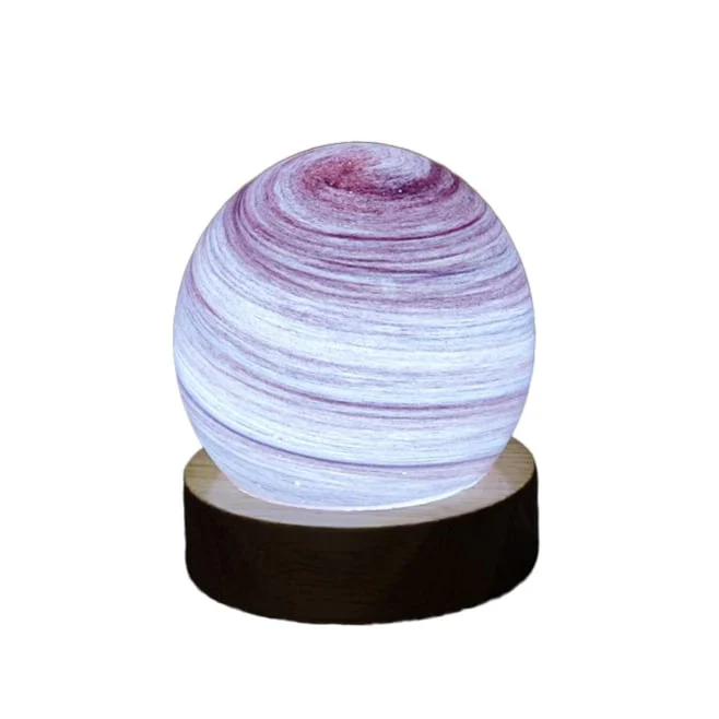 Amethyst Haze Planet Night Light – USB Globe Lamp