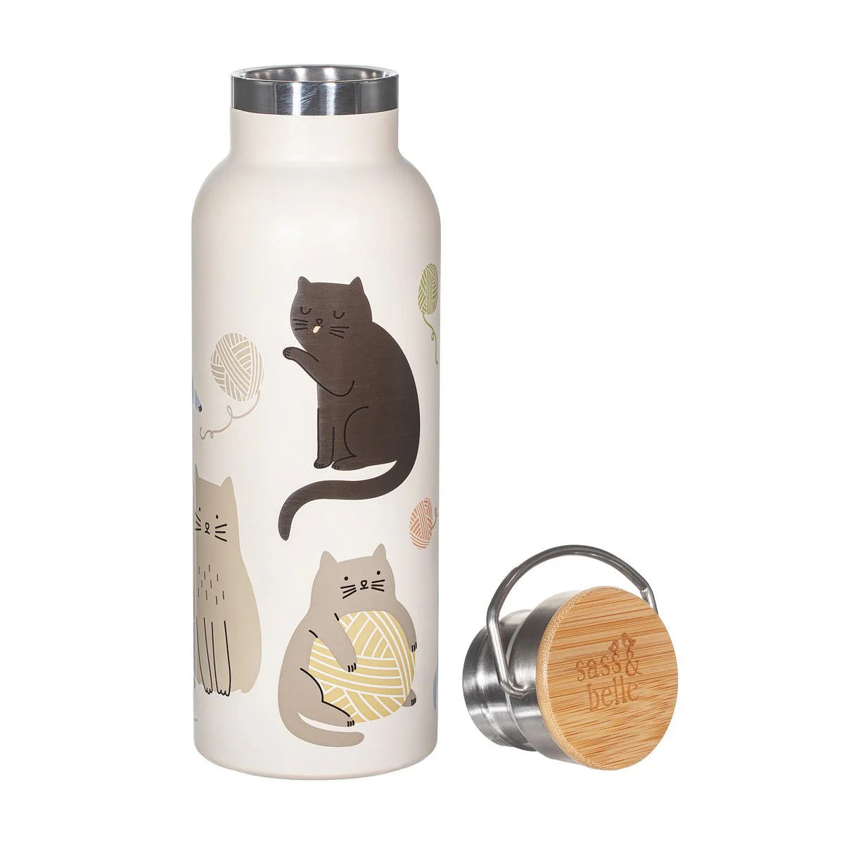 Playful Cats Metal Water Bottle 500ml - Image 2