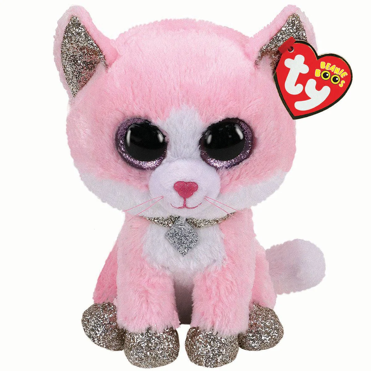 Ty Beanie Boo - Fiona Pink Cat Regular