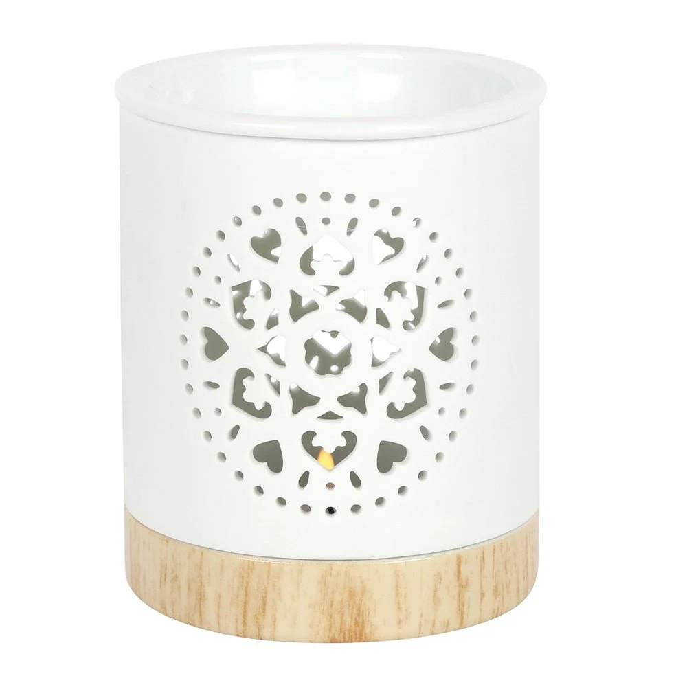 White Ceramic Warmer - Mandala