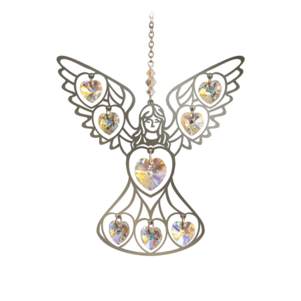 Angel ‘Aurora Borealis’ Large Crystal Suncatcher – Pure Radiance Collection